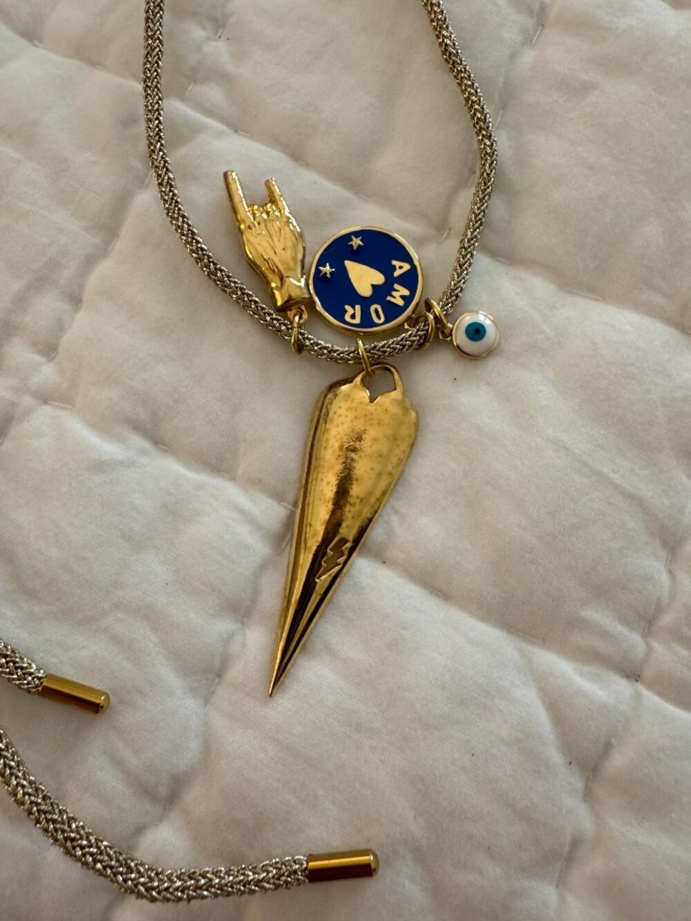 HART Gold Lurex Necklace Cord + Charms - Picture 4 of 4